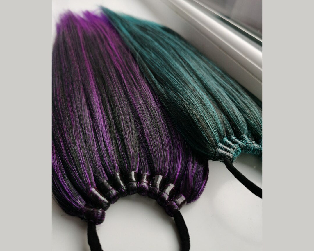 Ombre Ponytail Extension on Elastic Band, Festival Fake Ponytail Hair Extension Blonde Brown