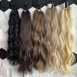 Paardenstaart Extension Golven Kleur Blond Bruin Zwart haar Synthetisch Festival Nep Paardenstaart Dreads Pruik Kinderen Bruiloft Decoratie Party dance