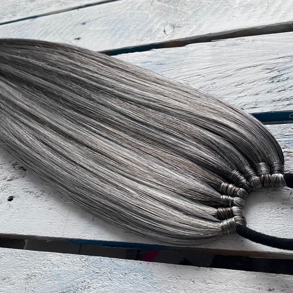 Salt and Pepper Braid Ponytail Etsy