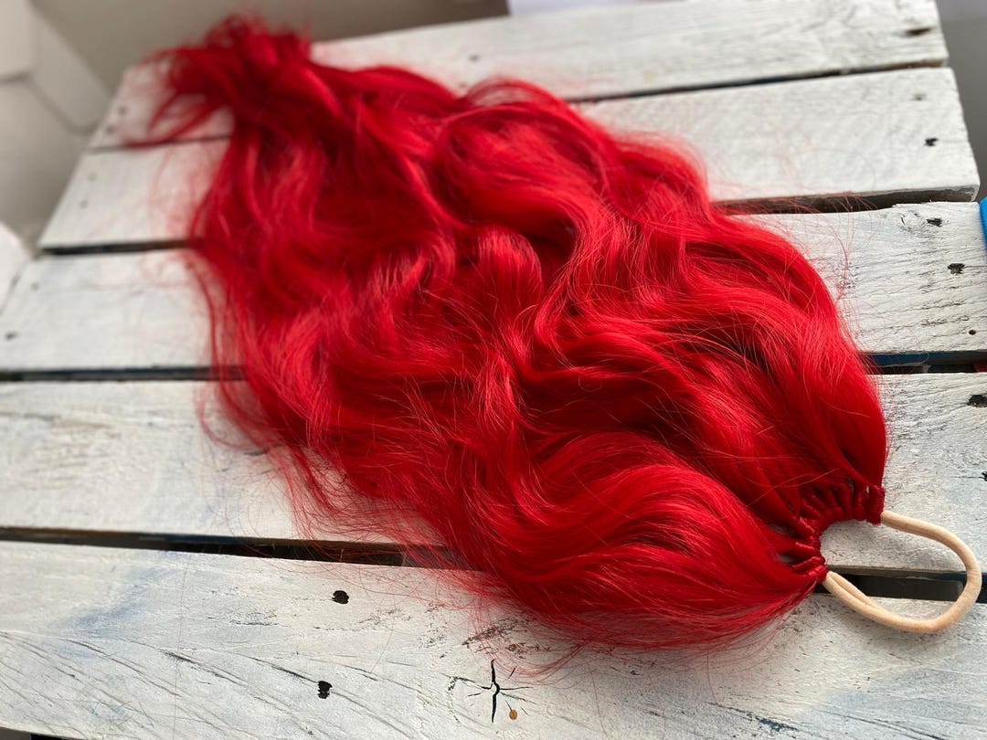 Red Ponytail Hair Extensions Synthetic 20 Inch 2 Pack Wavy Festival Accessories high red ponytail - TikTok Shop main image 2
