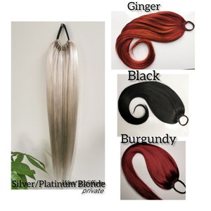 Personnalisation de la couleur des extensions de queue de cheval, je vais mélanger vos couleurs Fausse queue de cheval, élastique NoClipIn, Extension de cheveux, Perruque, Ombre, Couleur naturelle image 4