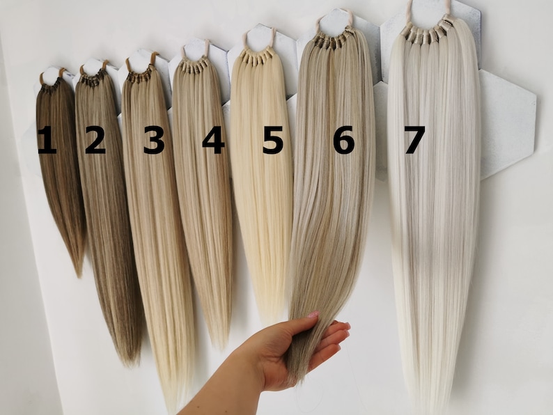 Personnalisation de la couleur des extensions de queue de cheval, je vais mélanger vos couleurs Fausse queue de cheval, élastique NoClipIn, Extension de cheveux, Perruque, Ombre, Couleur naturelle image 2