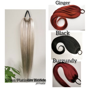 Black Ponytail Extensions 18-28Inch Synthetic Clip Elastic Band Ponytail Hair Short Medium Long kucyk kitka Wig Kanekalon Braid image 3