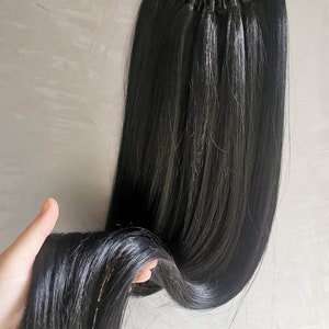 Black Ponytail Extensions 18-28Inch Synthetic Clip Elastic Band Ponytail Hair Short Medium Long kucyk kitka Wig Kanekalon Braid image 6