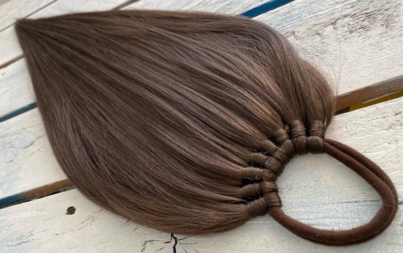 Brown Ponytail Extension Natural ColourBrown hair Synthetic Festival Fake Ponytail Dreads Wig Kids Weding Decoration Party dance image 4