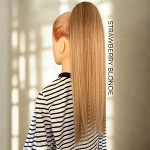Foxy Red SHADES Ponytail Extension Ginger, Cooper, Mahogany Fake Ponytail, Band Rubber NoClipIn, Hair Extension, Wig, Ombre,Natural Color STRAWBERRY BLONDE