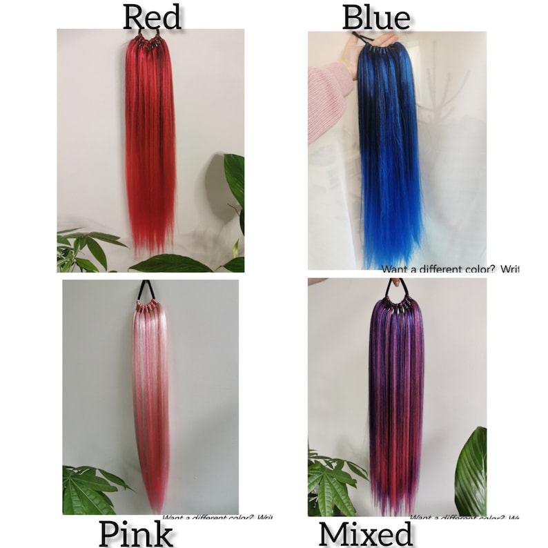 Personnalisation de la couleur des extensions de queue de cheval, je vais mélanger vos couleurs Fausse queue de cheval, élastique NoClipIn, Extension de cheveux, Perruque, Ombre, Couleur naturelle image 6