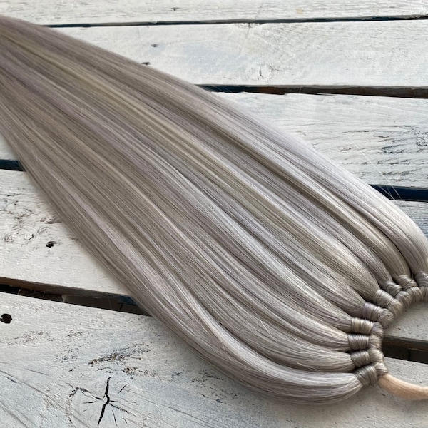 PLATINUM VIOLET Ponytail Extension On Elastic Band, Sythetic Hair Extension 18/24/28 Inch, Wig Hair, Hair Falls, Dance Festival Decoration