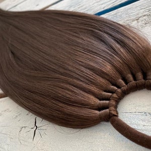 Brown Ponytail Extension Natural ColourBrown hair Synthetic Festival Fake Ponytail Dreads Wig Kids Weding Decoration Party dance image 3