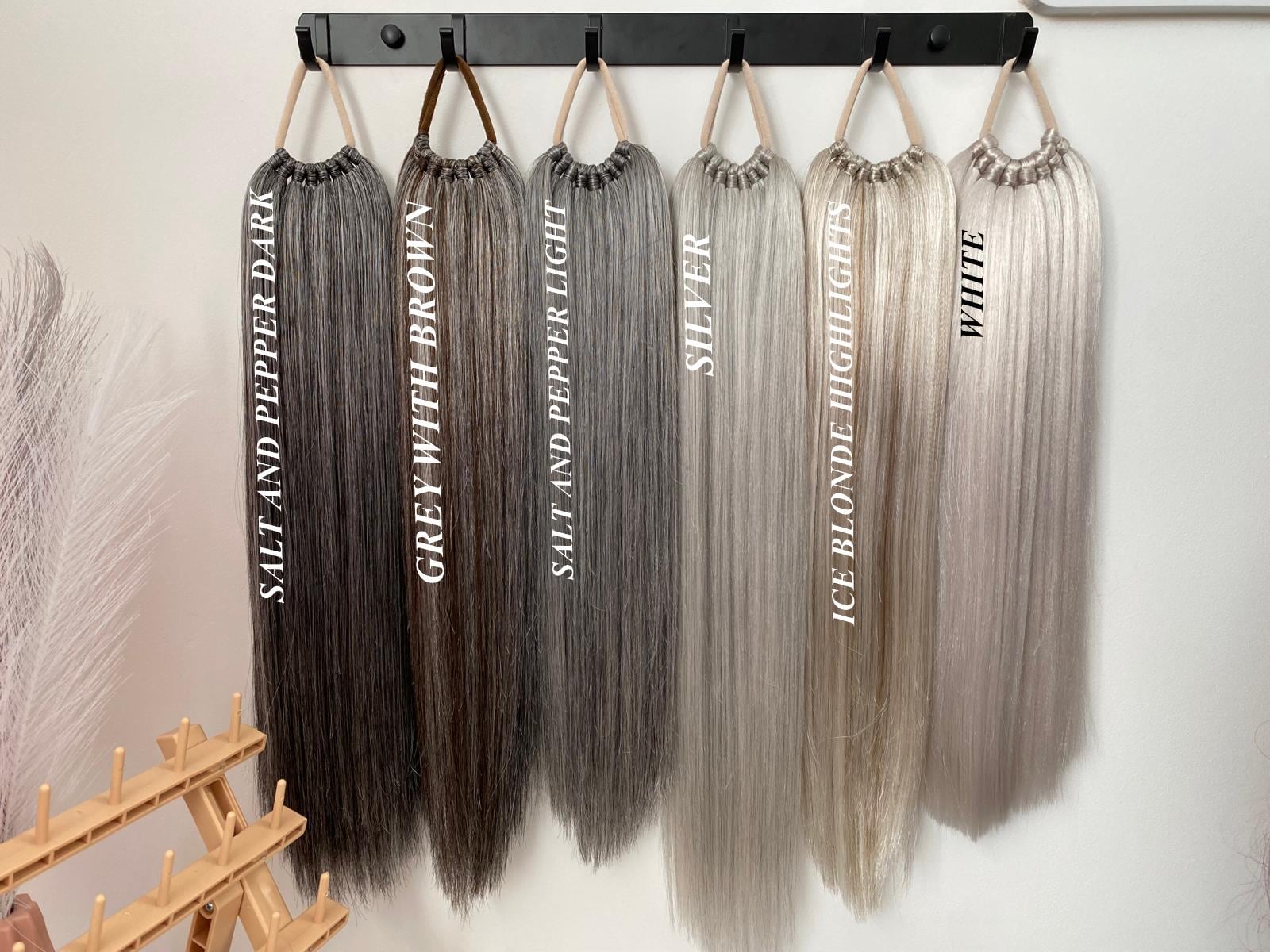 SALT AND PEPPER/grey Ponytail Extension Color Customization, Fake Ponytail,  Band Rubber NoClipin, Hair Extension,Wig,Ombre,Natural Color