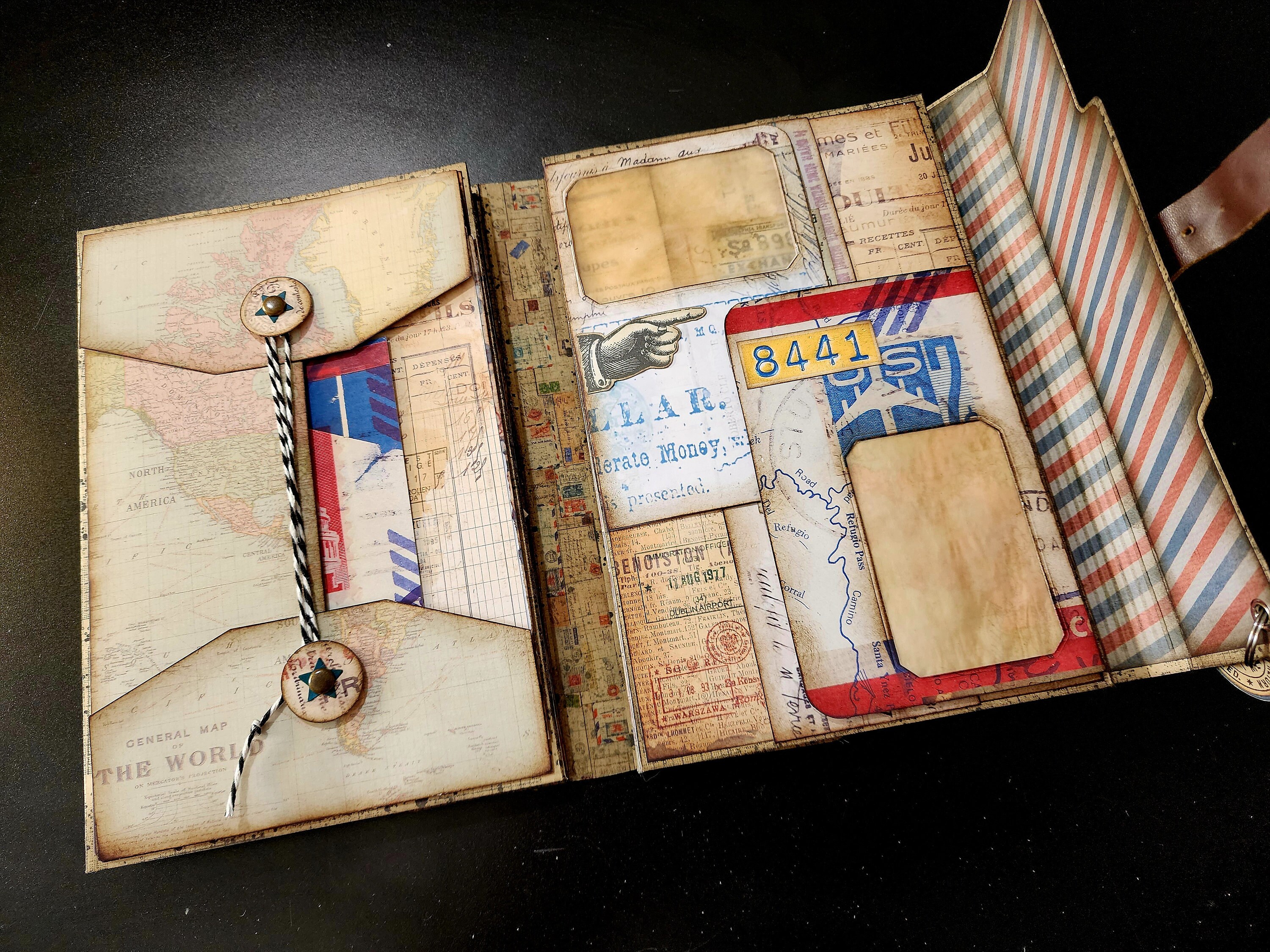 Junk Journal Style File Folder Folio Postal Theme Tim Holtz Grunge ...