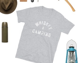 Whiskey and Camping Short-Sleeve Unisex T-Shirt