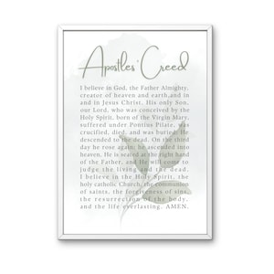 Apostles&#39; Creed Christian Wall Art | Christian Church Liturgy | Profession of Faith | Church Home Office | Digital Printable | Great Gift