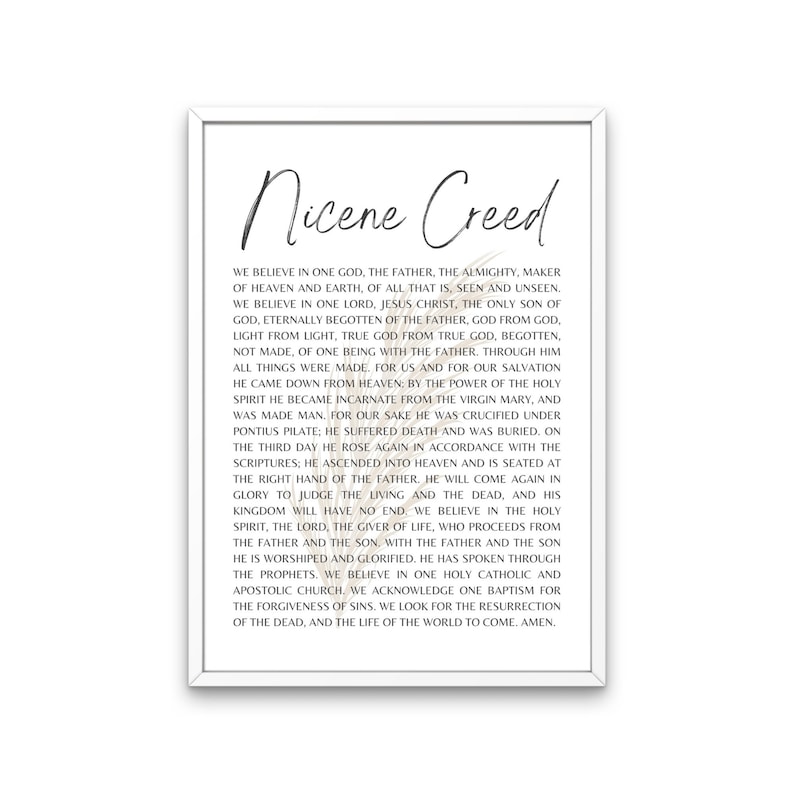 Nicene Creed Christian Printable Minimalist Modern Farmhouse - Etsy