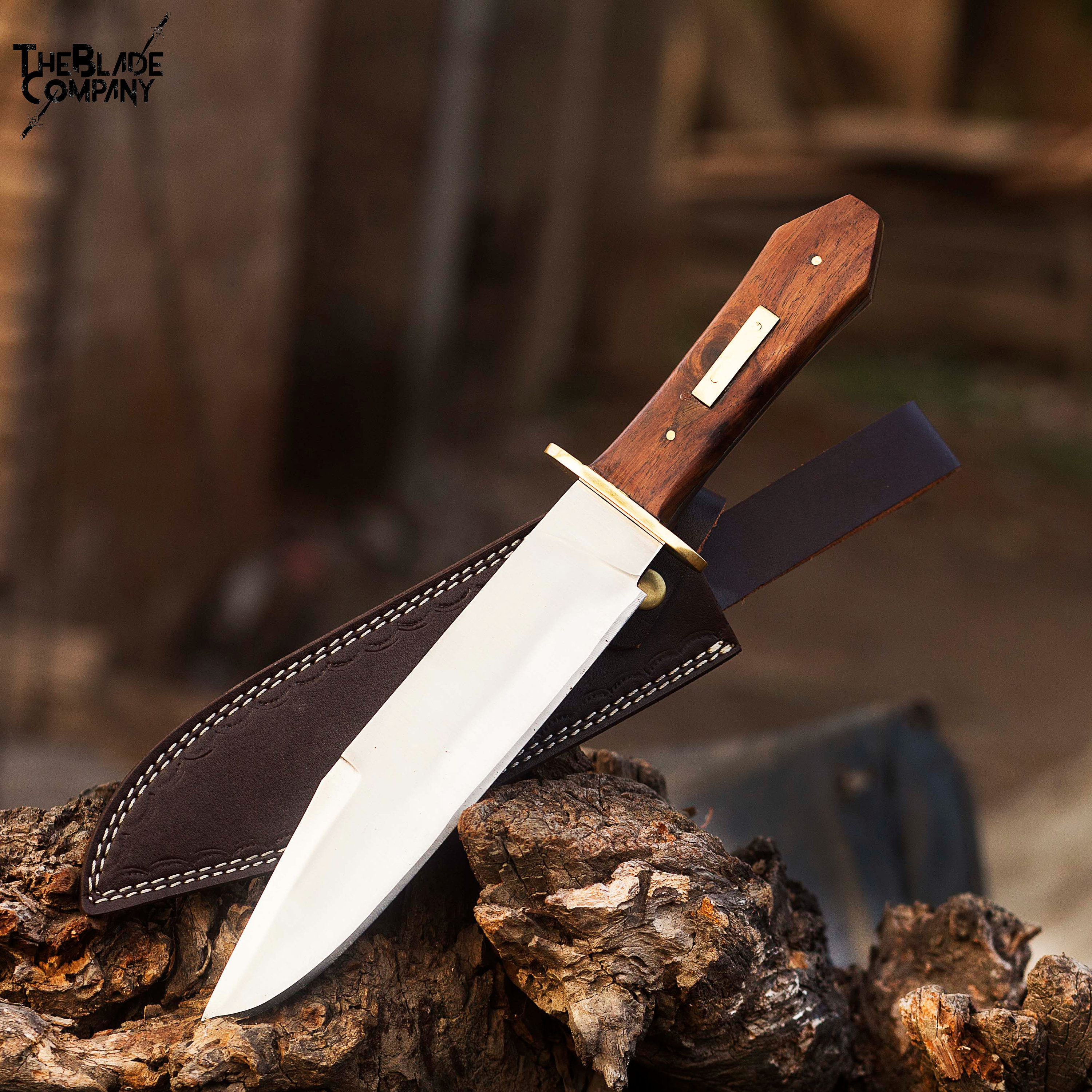 HANDMADE LONG FIXED BLADE KNIFE by MEXICAN KNIFE MAKER, STAG, CUSTOM SHEATH  - Lees Cutlery