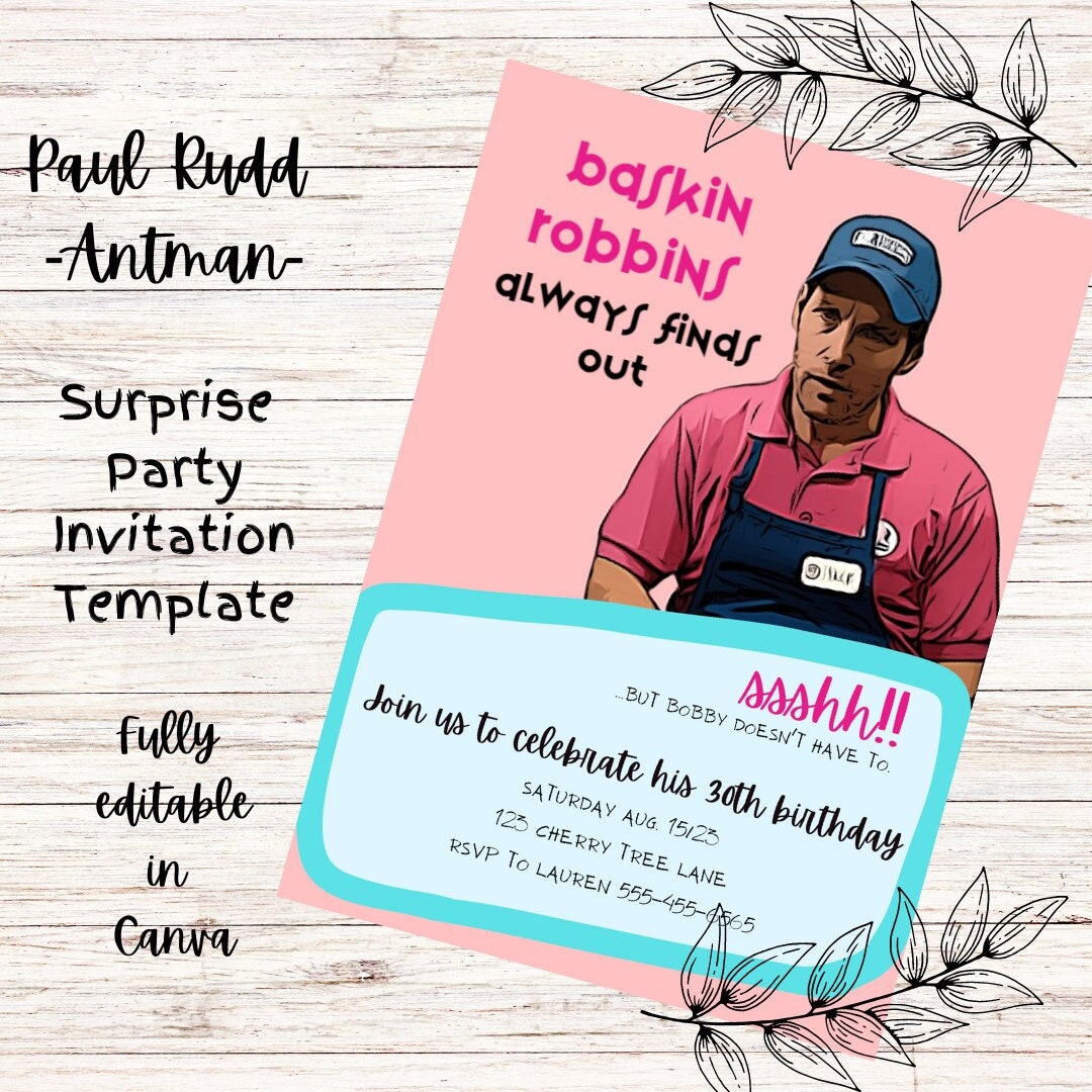 Paul Rudd Antman Baskin Robbins Always Finds Out - Etsy
