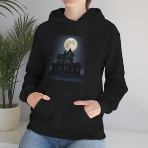 Haunted House Hooded Sweatshirt | Hoody | Hoodie | Halloween | Spooky | Scary | Fall