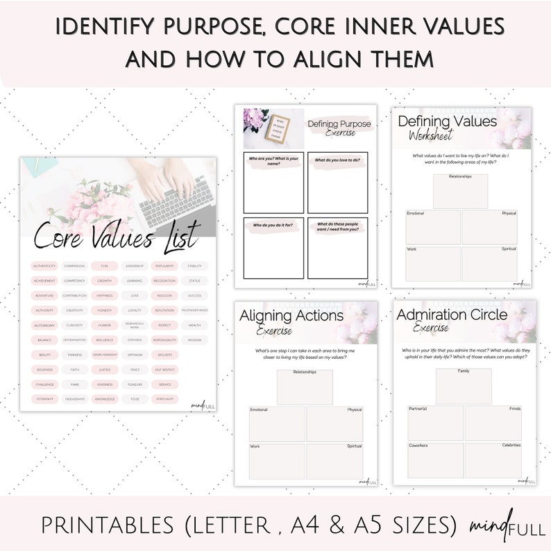 Digital workbook page styled with cozy coffee setup for self-exploration and reflection.