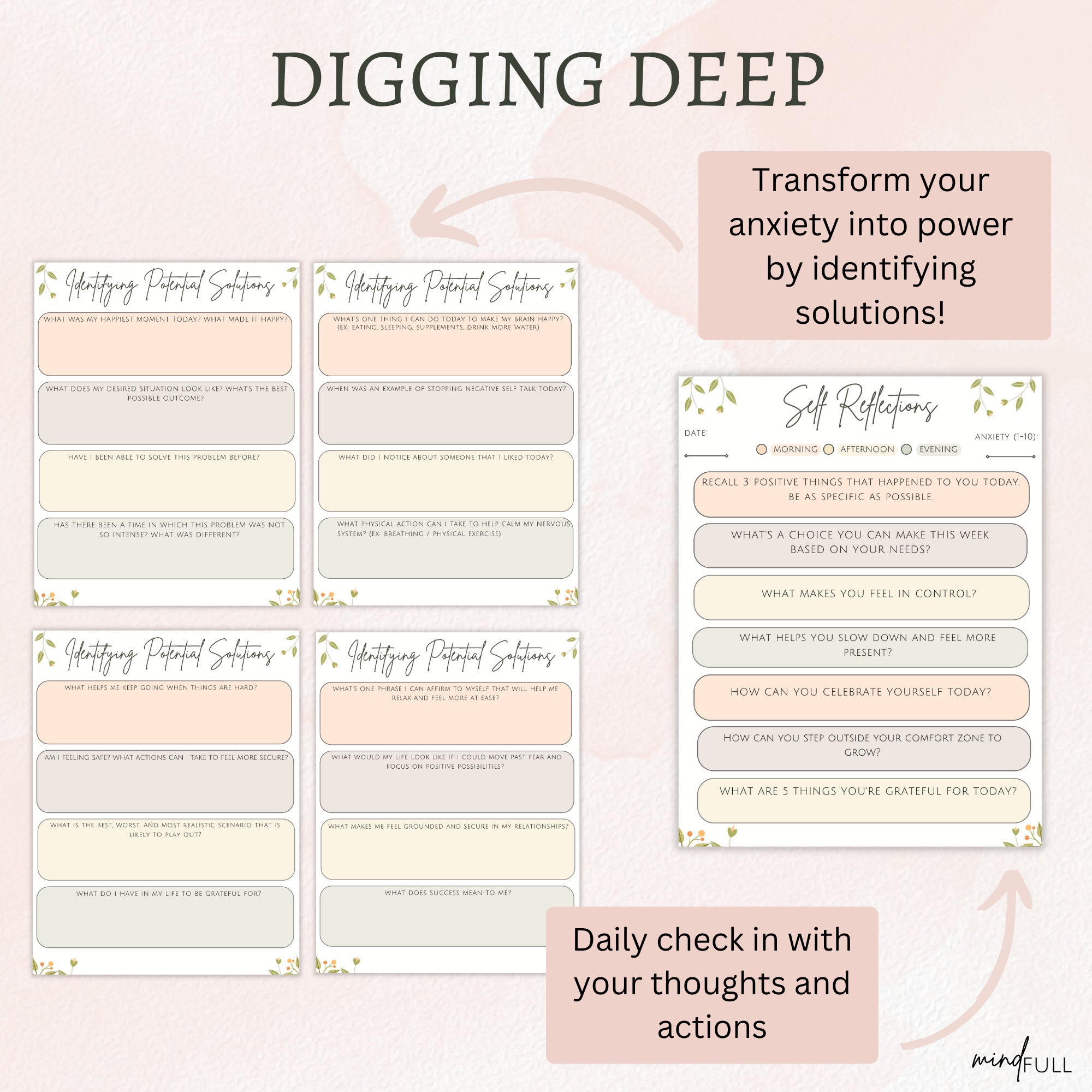 Anxiety Printable Worksheets Self Care Printable Planner Anxiety ...