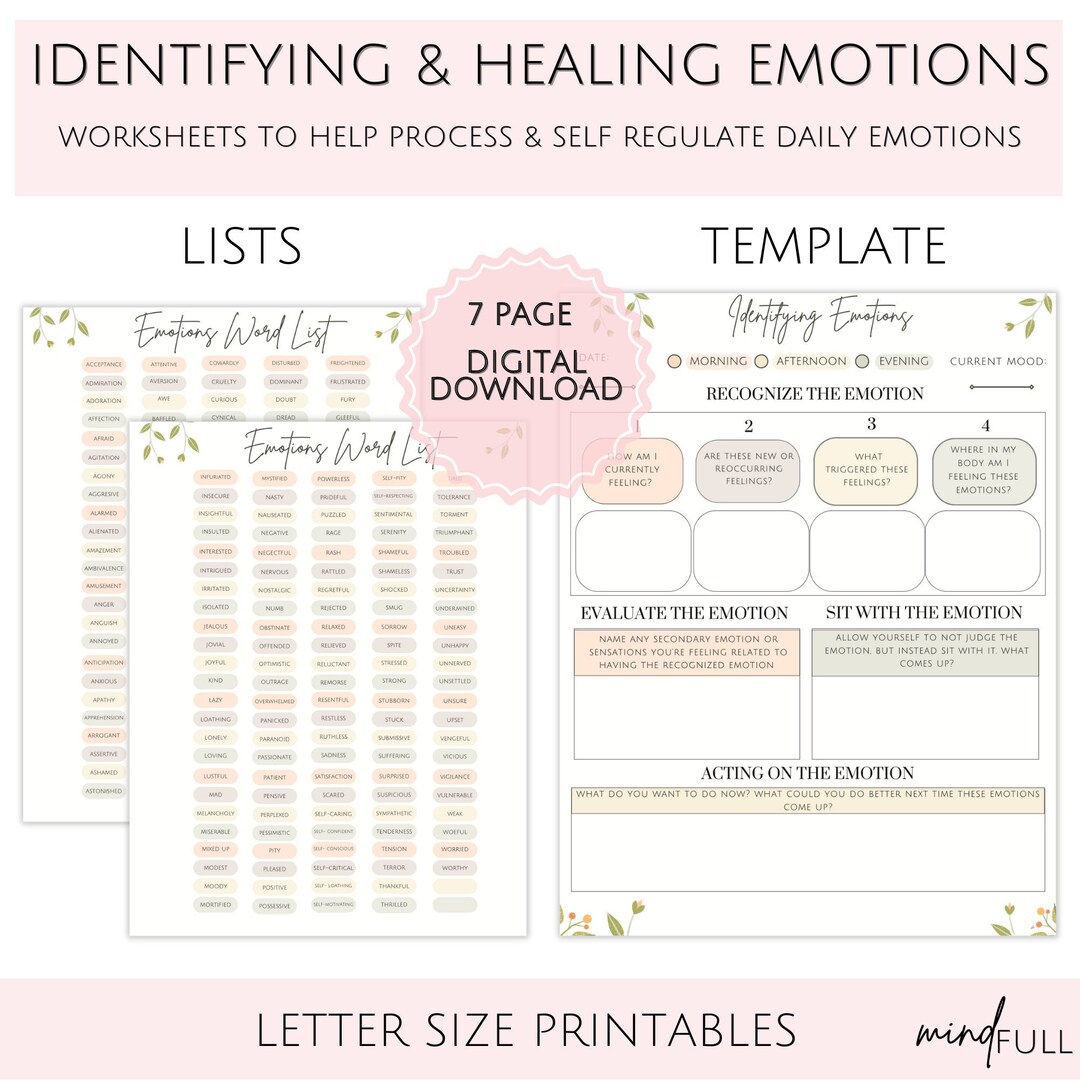 Emotion Worksheet Emotional Regulation Worksheets: Self-healing, DBT ...