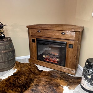 Barnwood electric on sale fireplace tv stand