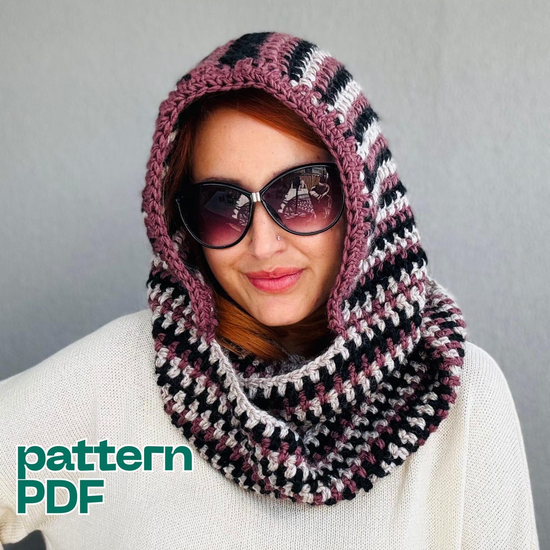 Crochet Hooded Scarf Pattern | Easy Beginner Cowl (PDF Pattern) - Etsy