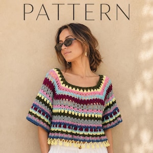Crochet Frida Sweater Pattern: Bohemian Cropped Pullover (PDF Pattern)