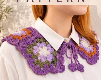 Beginner Crochet Granny Square Collar Pattern (PDF Pattern)