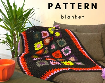 Crochet Easy Pattern, Lap TV Blanket Pattern,Wedding Gift Handmade Blanket,Crochet Throw Afghan,Digital Dowland PDF,Grannysquare Blanket