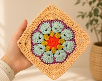 Easy Crochet African Flower Granny Square Pattern (Digital Download)