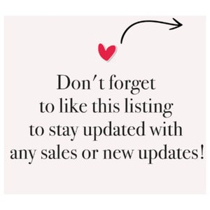 Puede incluir: Gr&aacute;fico con el texto "&iexcl;No olvides darle a me gusta a este anuncio para mantenerte al d&iacute;a con las ventas o las nuevas actualizaciones!" Tambi&eacute;n se incluye un coraz&oacute;n rojo y una flecha.