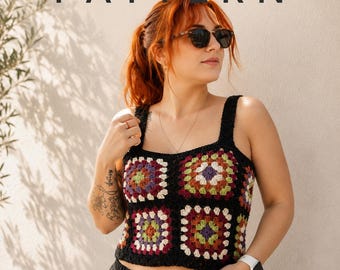Crochet Granny Square Bralette Pattern: Easy Knit Crop Top (PDF Pattern)
