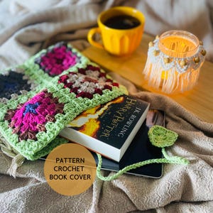 Crochet Granny Square Book Cover Pattern: Tablet, Kindle, iPad (PDF Pattern)