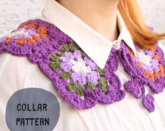 Beginner Crochet Granny Square Collar Pattern (PDF Pattern)