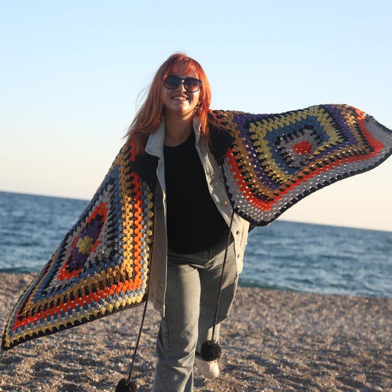 Scialle Sciarpa Con Maniche Uncinetto All Uncinetto Sciarpa Con