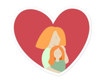 Red Heart Mothers Day Sticker