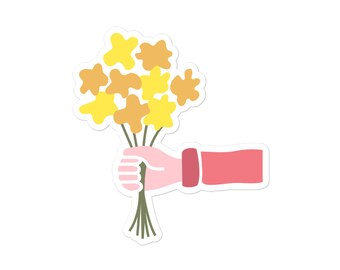 Adesivo bouquet di fiori gialli