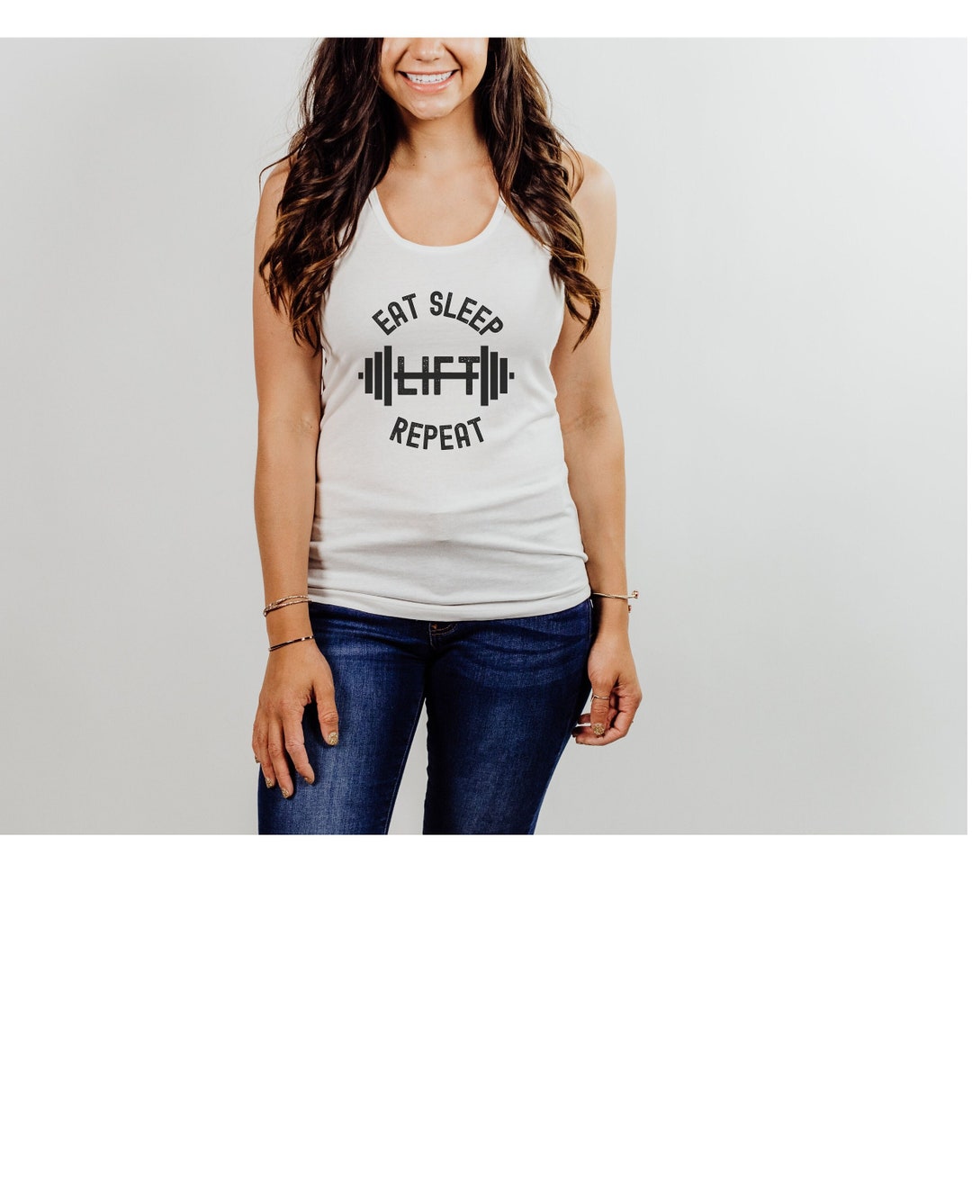 Eat, Sleep, Lift, Repeat Cat Oversized Tee main image 1