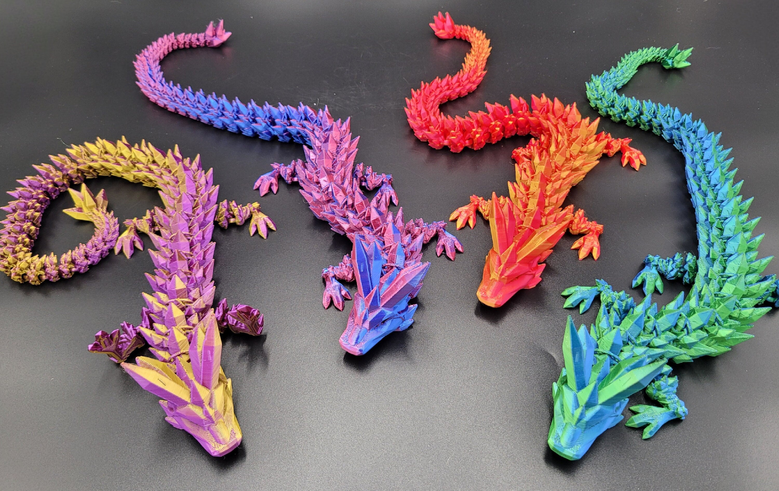 Dragon de cristal articulé fabriqué à la main - Animal de compagnie unique pour les amateurs de dragon - 61 cm