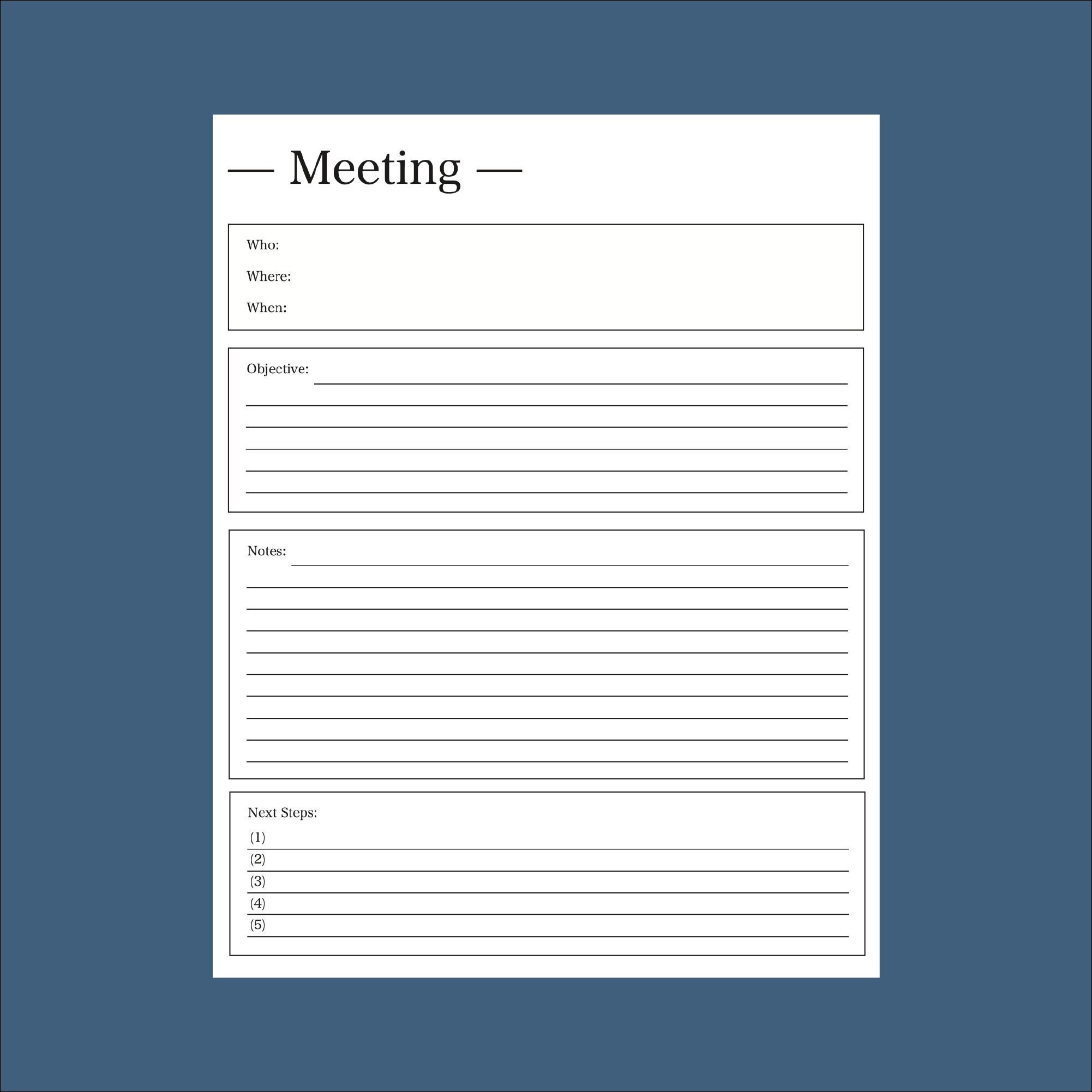 Meeting Notes // Digital Download Printable Individual Sheet - Etsy