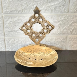 Engraved copper soap dish. Antique Moroccan Soap Dish, Traditional Handmade Soap Dish,