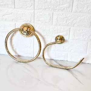 Brass towel holder,Brass Roll Holder For Bathroom,Handmade Brass Toilet Paper Holder,Toilet Roll Holder,towel hanging ring,Bathroom Holders