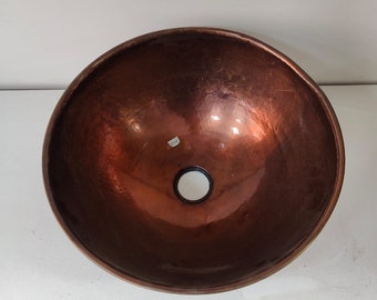 Hammered Copper Sink, Vanity Bathroom Sink,  Bathroom Copper Vessel Sink