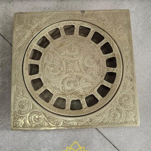 Solid Brass Floor Drain, Unlacquered Square Shower Drain