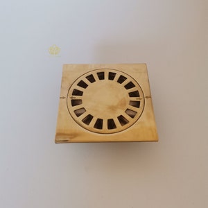 Solid Brass Floor Drain, Unlacquered Square Shower Drain