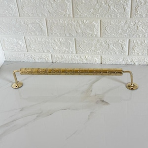 Unlacquered Brass Towel Rod Holder For Bathroom – Moroccan Handmade