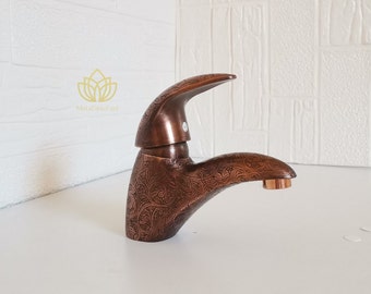Ornate Copper Bathroom Faucet, Antique Faucets