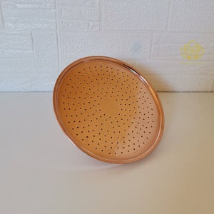 Unlacquered Solid Copper Rain Shower Head, Large Round Handcrafted Vintage Showerhead, Works Outdoor