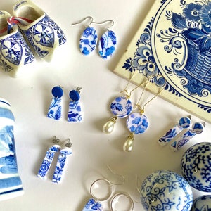 Blue sales china earrings