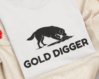 Komfort Farben Gold Digger Shirt, Retro Golden Retriever Tshirt, lustiges Hunde Shirt, Minimalistisch
